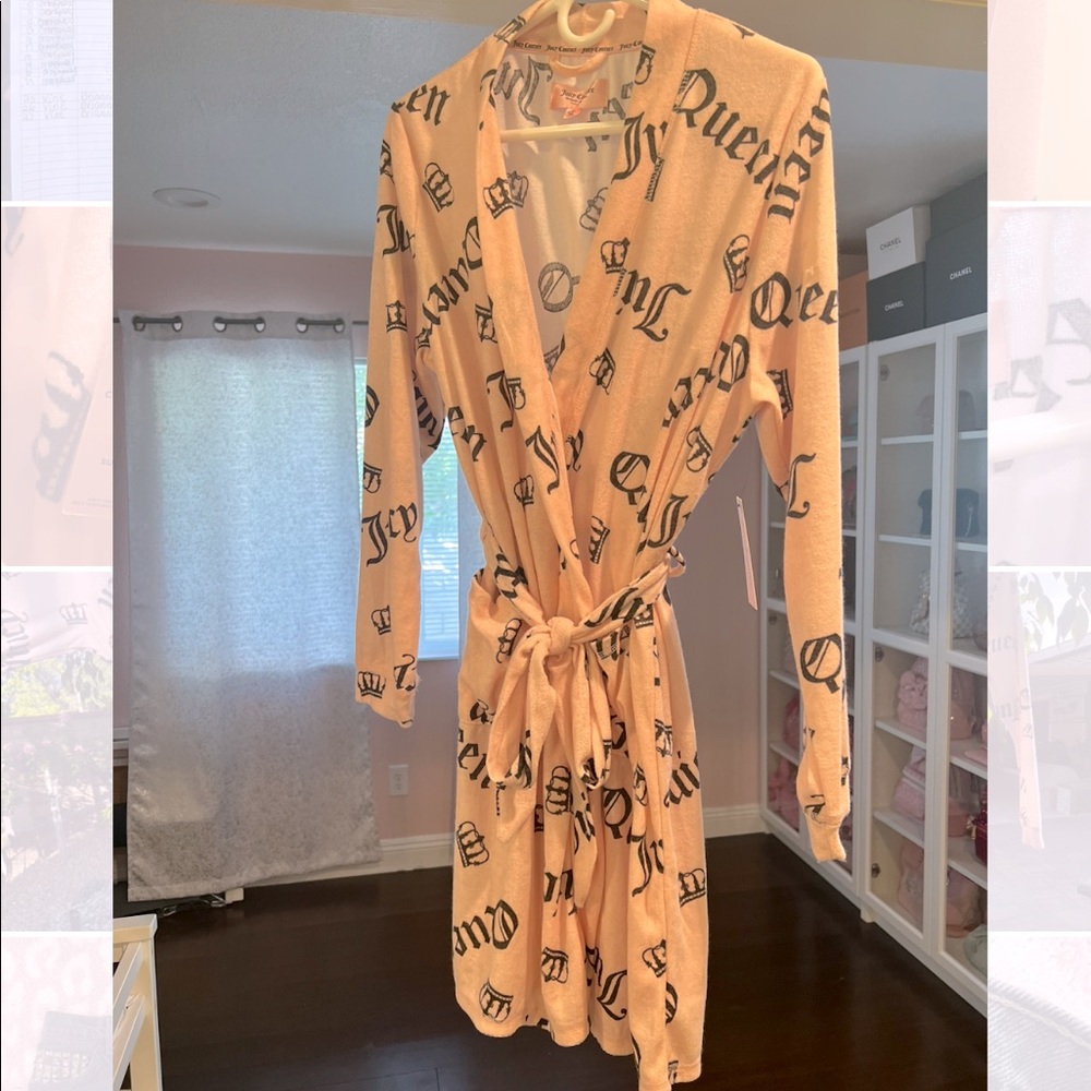 Juicy couture L/XL perfect baby pink terry cloth robe